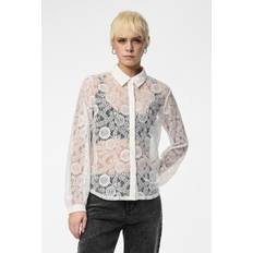 V-udskæring Skjorter Pieces Pcolline Lace Skjorte