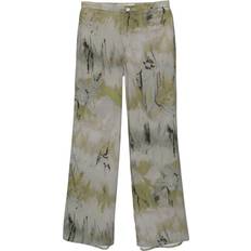 Batik Kläder Pull&Bear – Bruna batikmönstrade byxor med vida ben, del av set-Brown