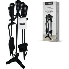 Svarta Eldgaffelset De Vielle 5 Piece Swirl Handle Companion Set Black
