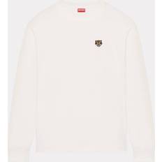 Kenzo Men Clothing Kenzo 'Lucky Tiger' Embroidered Long Sleeve T-shirt Off White Mens