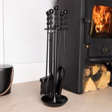 Waldo 5 Piece Iron Fireplace Tool Set gray 60.0 H x 16.0 W x 16.0 D cm