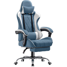 Gaming Chairs Inbox Zero Ergonomic Massage Computer Gaming Chair Fabric w/ Headrest in Blue 53.5 H x 26 W x 26 D in Wayfair 53.5 H x 26 W x 26 D in