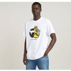 G-Star Unisex T-shirts G-Star Rhino Cartoon Loose T-Shirt White Men
