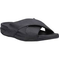 Leather - Men Slides Fitflop Surfer Slides Black