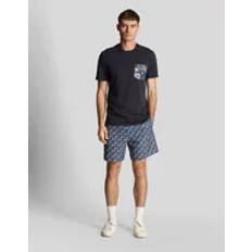 Lyle & Scott Blåa Badkläder Lyle & Scott Floral Print Resort Swim Shorts Marinblå