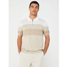 Mies - Pellava Neuleet BOSS Zip-Neck Knit Polo - Linen Blend