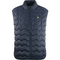 Gold - Men Vests Lyle & Scott Mens Crest Quilted Gilet in Navy