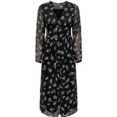 Black - Wrap Dresses Only 'Malina' Floral Midi Dress Black Floral