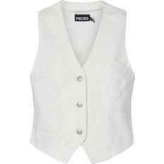 Valkoinen Liivit Pieces PcSky Vest - Valkoinen