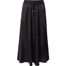 5XL - Mujer Faldas Urban Classics Falda midi de satén - Noir