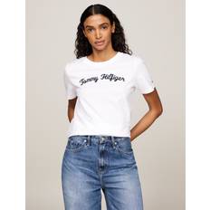 Tommy Hilfiger S T-shirts Tommy Hilfiger Script Logo Crew Shirt - Wit