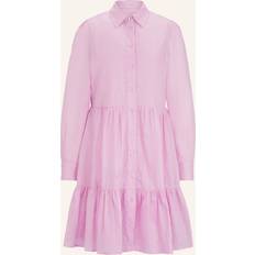 Rosa - Skjortklänningar BOSS Tiered shirt dress in ramie with cotton inner dress