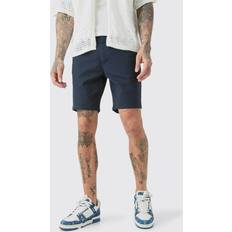 Chinoshortsit - Sininen boohooMAN Tall Fixed Waist Chino Shorts - Navy