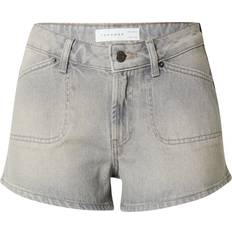 Farkkushortsit - Harmaa Topshop Knicker-shorts vasket grå denim