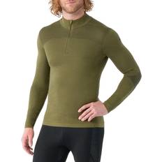 Elastane/Lycra/Spandex Base Layer Tops Smartwool Intraknit Merino 1/4-Zip Top Men's Winter Moss