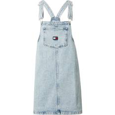 Rot Kleider Tommy Jeans Kleid 'PINAFORE' navy blue denim rot weiß