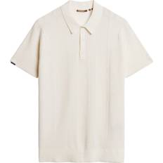 Superdry Polotrøjer Superdry Short Sleeve Knitted Polo Shirt, Off White