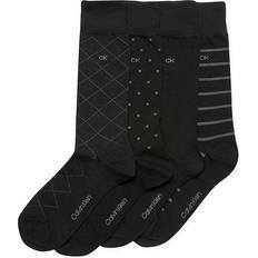 Calvin Klein Socks Calvin Klein 4-Pack Patterned Dress Socks Black 7-12