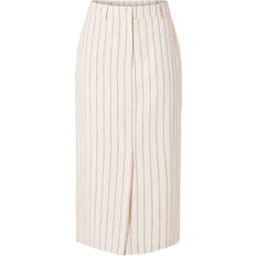 Beige - Falda corta Faldas Selected Femme Pinstripe Midi Skirt