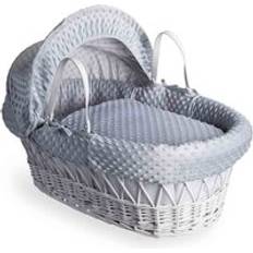 Bassinetts Clair De Lune Dimple White Wicker Moses Basket