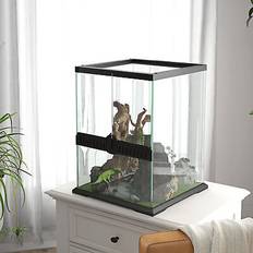 Pawhut Reptil Låda Terrarium Vivarium Glashus 45 x 45 x 60 cm