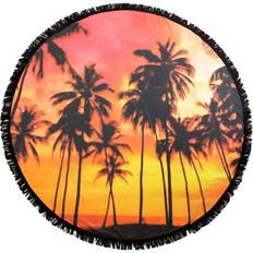 Cariloha Round bamboo beach towel floral Towel