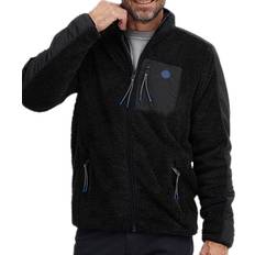 Fq1924 felix herren fleece-jacke mit brusttasche sweat-jacke mit stehkragen 2190 Schwarz