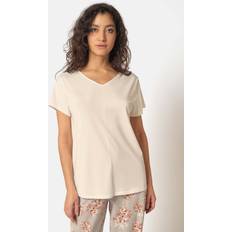 Blanc Pyjamas Skiny Shirt Kurzarm Ivory