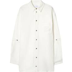 Lin Vêtements Off-White Embroidered Overshirt Giacche Bianco Uomo - Men