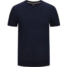 HUGO BOSS Jumpers sale HUGO BOSS Men's Tantino Short Sleeved Crew Neck Knitwear Dark Blue