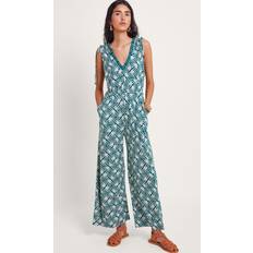 Slit Jumpsuits & Overalls Monsoon Rosana Tile Print Jersey Jumpsuit, Teal