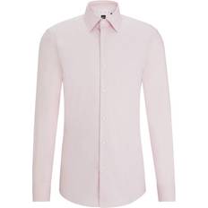 Elastane/Lycra/Spandex Shirts HUGO BOSS Men's H-hank-kent-c6-242 Long Sleeved Shirt Light Pastel Pink