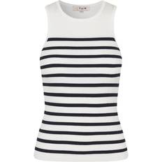 A View Top Rib Stripe Tank Top White/Navy