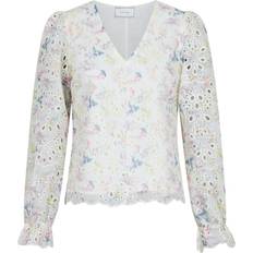 Neo Noir Överdelar Neo Noir Candice Embroidery Blouse Dam Långärmade Blusar