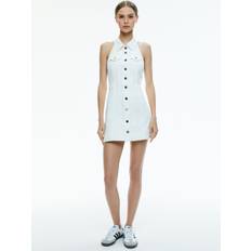 Vestidos on sale Alice + Olivia Kendall Denim Halter Dress White