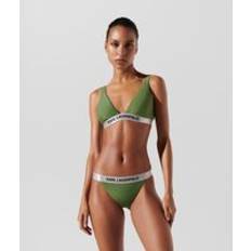 Grey Bikini Tops Karl Lagerfeld Logo Triangle Bikini Top, Woman, Vineyard Green