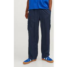 Clothing Jack & Jones Wide Fit Cargo Trousers Blue