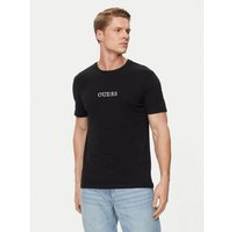 Guess Tops Guess Mens Jet Black A996 Multicolour Logo T-Shirt