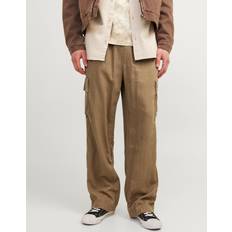 Cargobyxor - Herr - Linne Jack & Jones Wide Fit Cargobyxor Brun