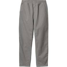 Carhartt WIP Mens Misty Grey Flint Elasticated-waist Straight-leg Cotton Trousers