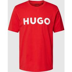 Herren - Rosa T-Shirts HUGO T-Shirt 'Dulivio' hellrot weiß