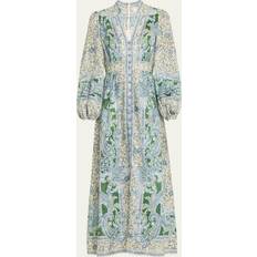 Paisley Clothing Zimmermann Ottie Plunge Midi Dress GREEN PAISLEY 0P