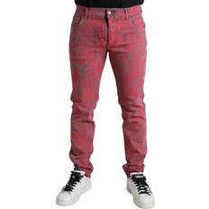 Red Jeans Dolce & Gabbana Rød Bomuld Herre Denim Bukser Jeans Bukser, Color_Rød, Herre, IT48/M, IT50/L, Jeans, Jeans Pants Men Clothing, Rød