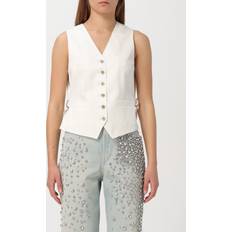 Donna - Oro Gilet GOLDEN GOOSE Gilet Con Scollo A V Da Donna Di Colore Bianco Vissuto Donna