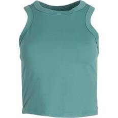 Green - Women Tank Tops Nike One Fitted Cropped Tank Womens