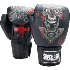 Super Pro Super Pro Skull Kick Boxhandschuhe Schwarz Grau Gewicht oz