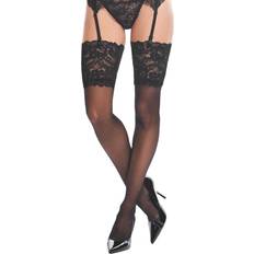 Kotek Black Stockings With Lace L/XL
