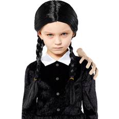 Children - Halloween Long Wigs Amscan Familien Addams Wednesday Barneparykk