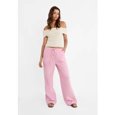 Pink Trousers & Shorts Stradivarius Flowing Oxford trousers Pastel pink