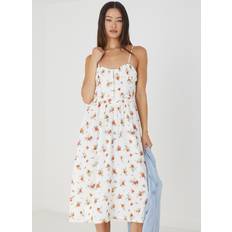 Midi Dresses - Paisley Brave Soul White Red Floral Miami Printed Midi Dress